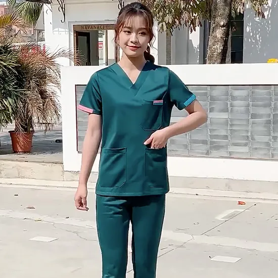 Kurzarm-Tops und Hosen für Damen, Krankenschwester-Peeling-Krankenhausuniform-Sets