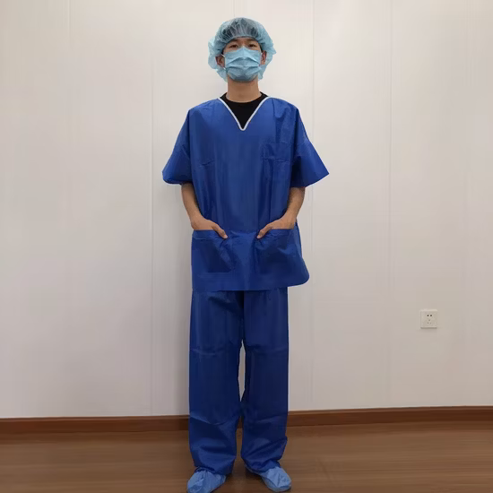 Maßgeschneiderte Logo-Frauen-Jogginghose mit kurzen Ärmeln, V-Ausschnitt, Krankenschwesteruniform, schmale Passform